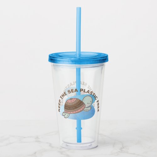 Keep The Sea Plastic Free Turtle Acrylic Tumbler