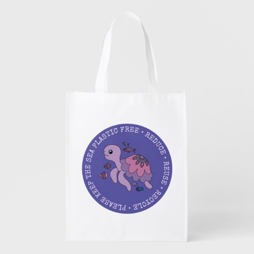 Keep the Sea Plastic Free Turtle Grocery Bag