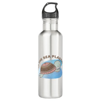 Keep The Sea Plastic Free Turtle Stainless Steel Water Bottle by Ricaso_Designs at Zazzle