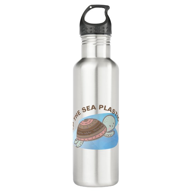 Keep The Sea Plastic Free Turtle Stainless Steel Water Bottle (Front)