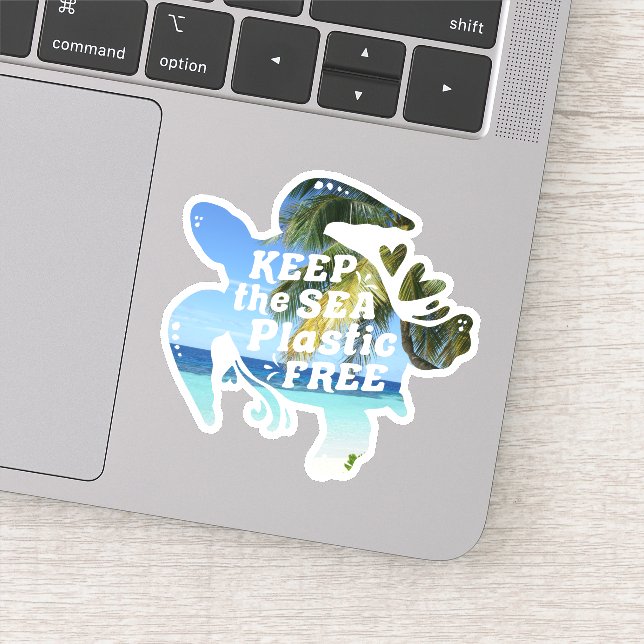 Keep the Sea Plastic Free Turtle Sticker (Detail)