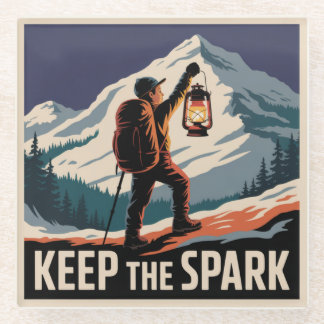 Keep The Spark Glass Coaster