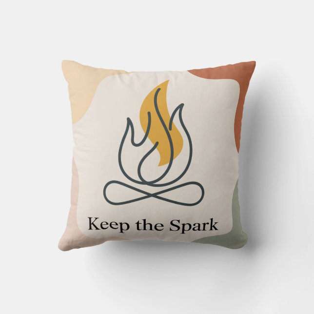 Keep The Spark Throw Pillow (Back)