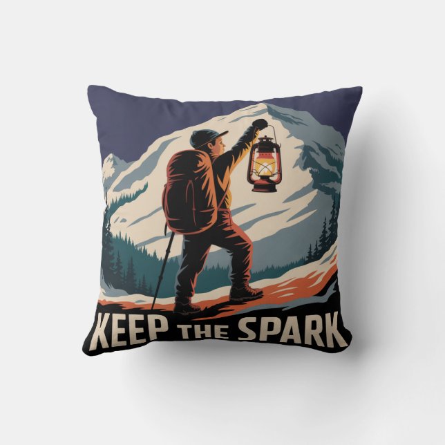 Keep The Spark Throw Pillow (Back)