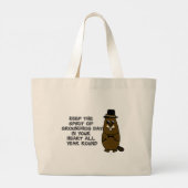 Keep the Spirit of Groundhog Day in your heart Large Tote Bag (Back)