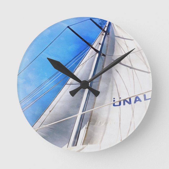 Keep The Wind In Your Sails Acrylic Art Round Clock (Front)