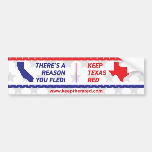 Keep Them Red _ Bumper Sticker CA to TX