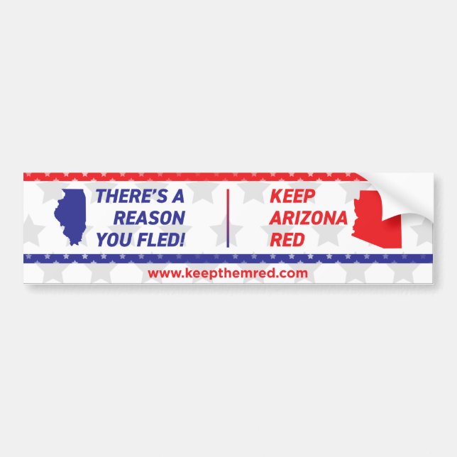 Keep Them Red - Bumper Sticker IL to AZ (Front)