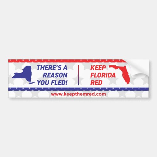 Keep Them Red _ Bumper Sticker NY to FL