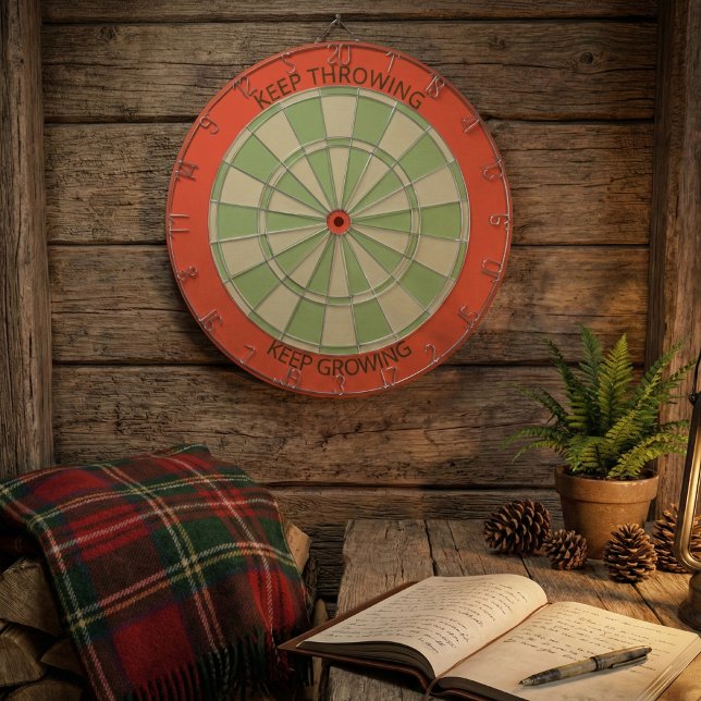 Keep Throwing Keep Growing Minimalist Sage Green Dart Board (Creator Uploaded)