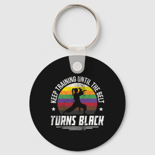 Keep Training Until The Belt Turns Black Mom Women Keychain