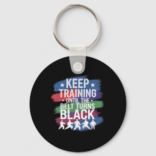 Keep Training Until The Belt Turns Black Retro Kar Keychain