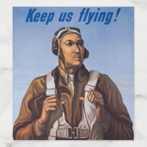 Keep Us Flying Vintage African_American WW2 Pilot Envelope Liner