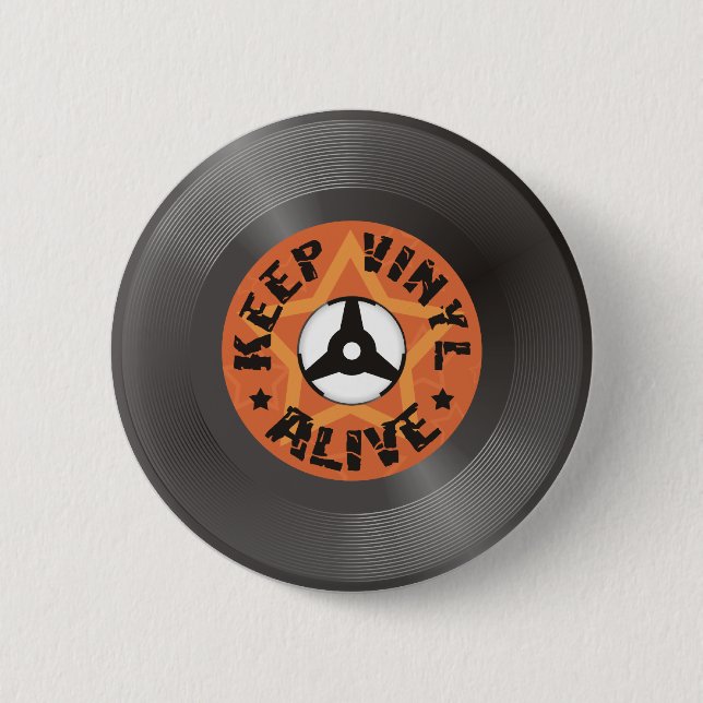 Keep Vinyl Alive Pinback Button (Front)