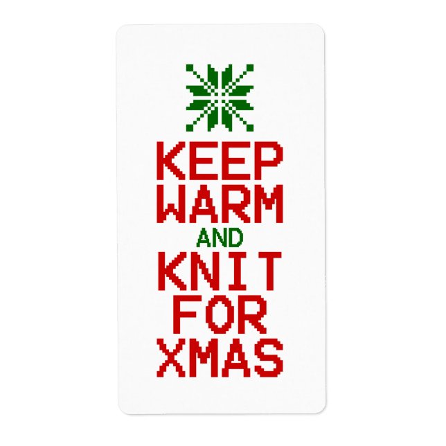 Keep Warm and Knit for Xmas Label (Front)