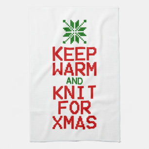 Keep Warm and Knit for Xmas Towel