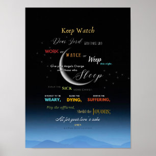 Keep Watch Night Prayer Wall Hanging Poster