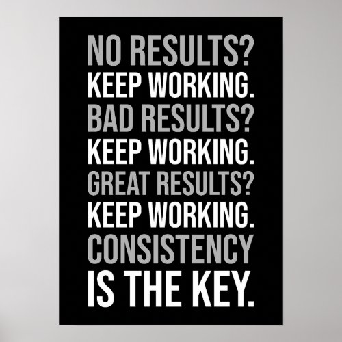 Keep Working _ Gym Hustle Success Motivational Poster