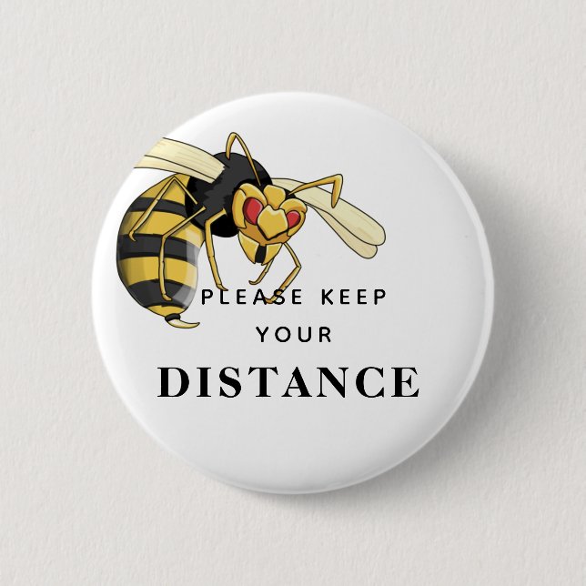 Keep your distance warrior wasp button (Front)