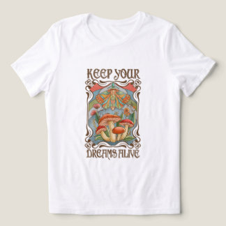 Keep Your Dreams Alive Retro Boho Mushroom & Moth Tri-Blend Shirt