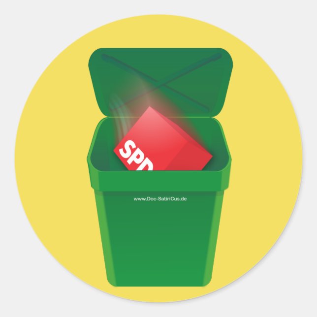 Keep your environment clean. SPD dustbin Classic Round Sticker (Front)