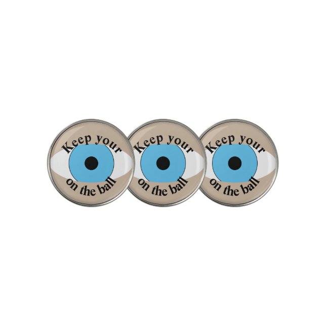Keep Your Eye On The Ball Fun Funny Image Golf Bal Marker (3 Up)