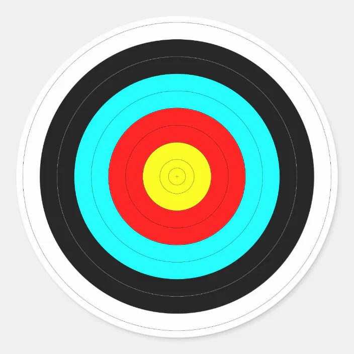 keep your eye on the target bullseye print classic round sticker zazzle com