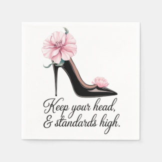 Keep your head and standards high Coco Chanel Napkins