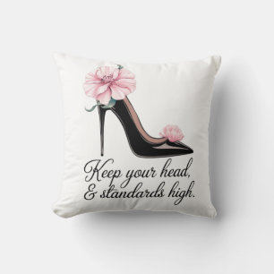 Keep your head and standards high Coco Chanel  Throw Pillow