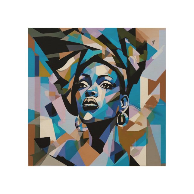 Keep Your Head Up African American Woman Black Art (Front)