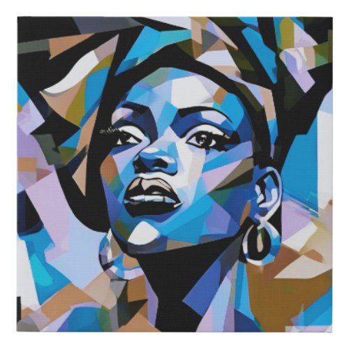 Keep Your Head Up African American Woman Black Art Faux Canvas Print