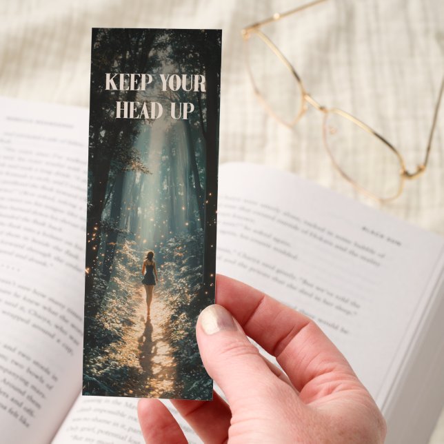 Keep Your Head Up Motivational Bookmark (Hand)