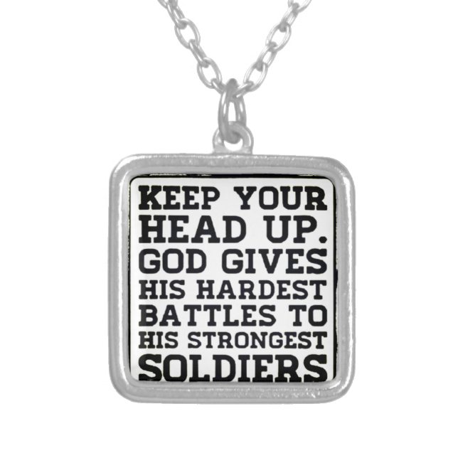 Keep your Head up Silver Plated Necklace (Front)