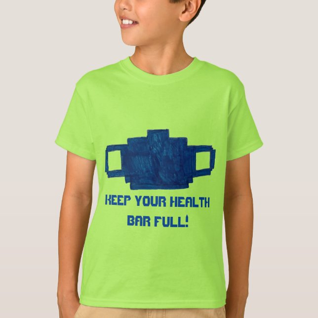 Keep Your Health Bar Full Pixel Mask  T-Shirt (Front)