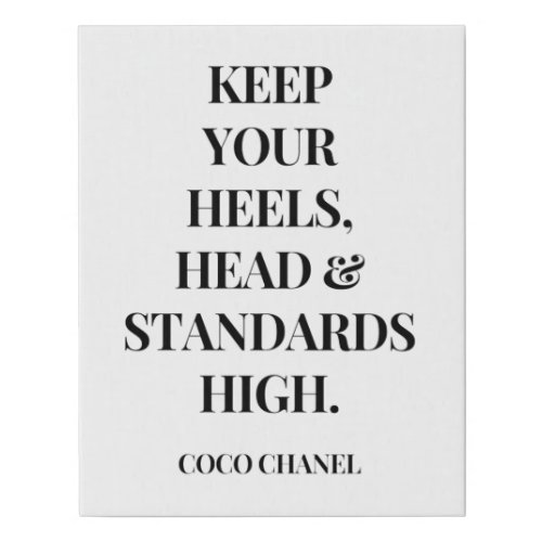 Keep Your Heels Head And Standards High _ Inspirat Faux Canvas Print