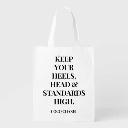 Keep Your Heels Head And Standards High _ Inspirat Grocery Bag