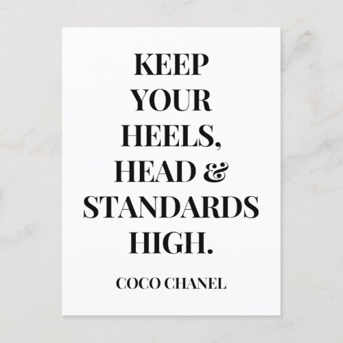 Keep Your Heels Head And Standards High _ Inspirat Postcard