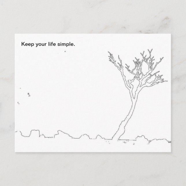 Keep your life simple postcard (Front)