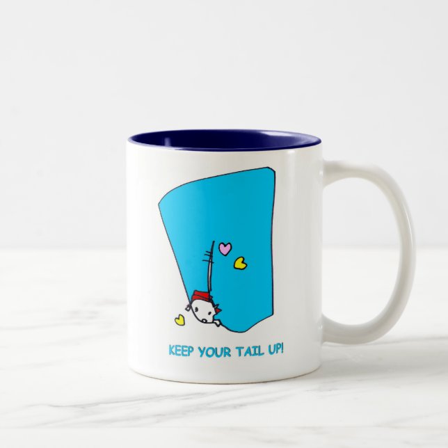 Keep Your Tail Up-Mug Two-Tone Coffee Mug (Right)