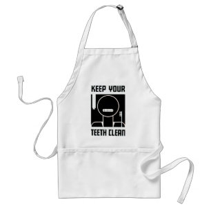 Keep Your Teeth Clean Adult Apron