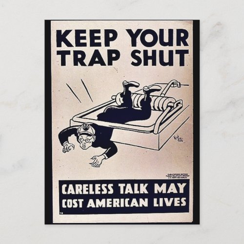 Keep Your Trap Shut Postcard