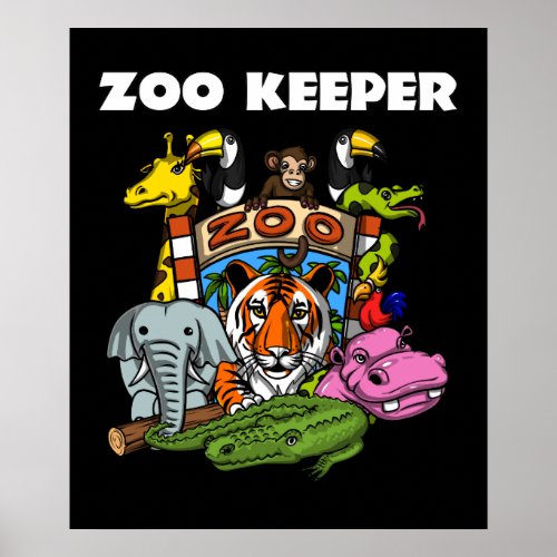 Keeper Animal Lover Party Zoo Poster