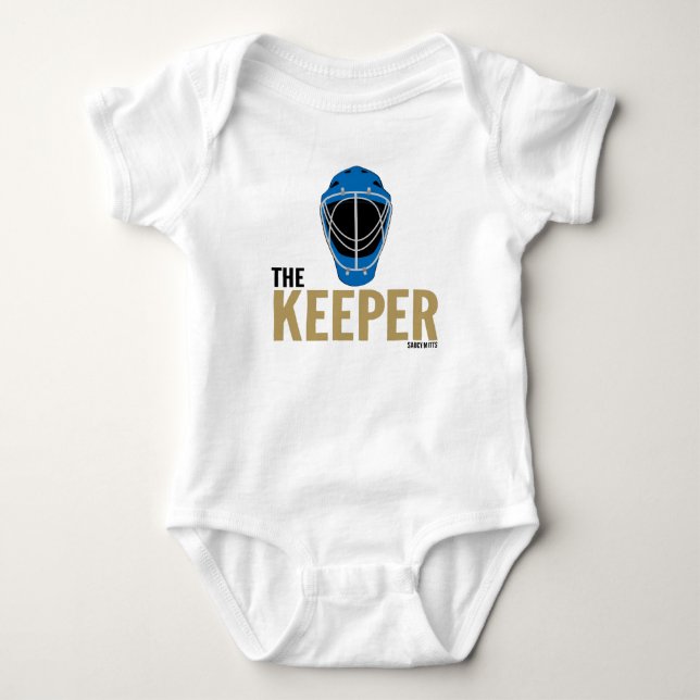 Keeper Hockey Goalie Mask Infant Baby Bodysuit (Front)