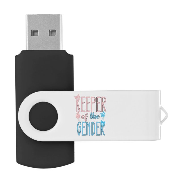 Keeper Of Gender Reveal Boy Girl Pink Blue Flash Drive (Opened)