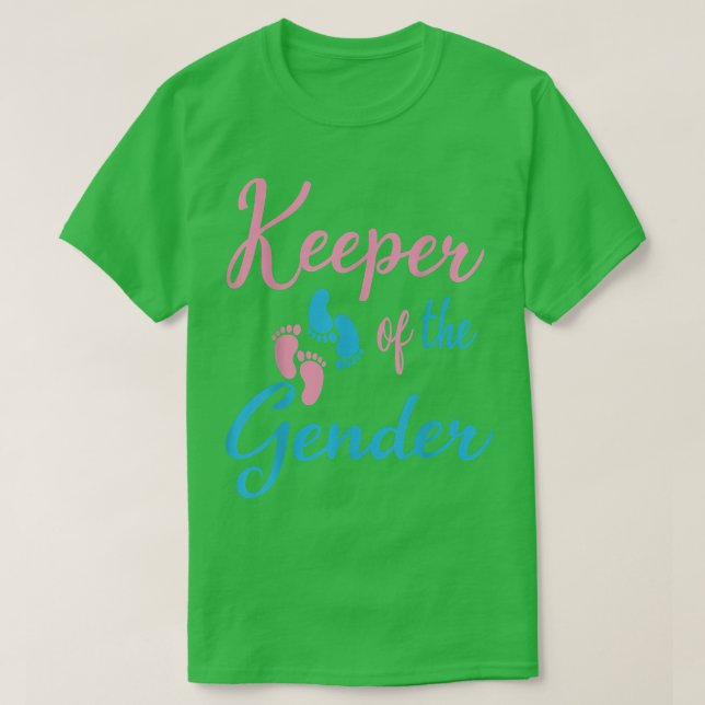 Keeper Of Gender Reveal Party Baby Announcement Pr T-Shirt (Design Front)