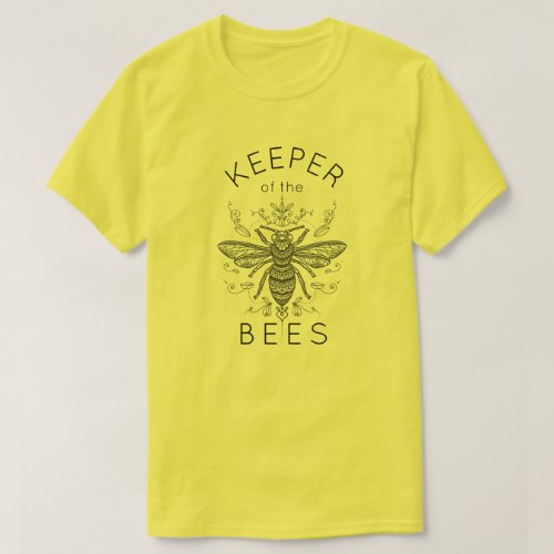 Keeper of the Bees Fancy Black Bee T_Shirt