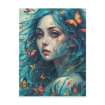 Keeper of the Blue Flutter - Art Postcard