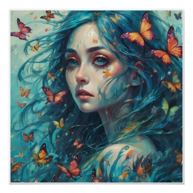 Keeper of the Blue Flutter - Butterflies and Blues Poster (Front)