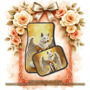 Keeper of the Dawn – The White Winged Wolf. Car Floor Mat