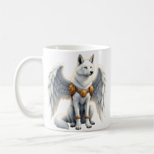 Keeper of the Dawn – The White Winged Wolf. Coffee Mug